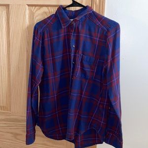 Red and blue button down flannel